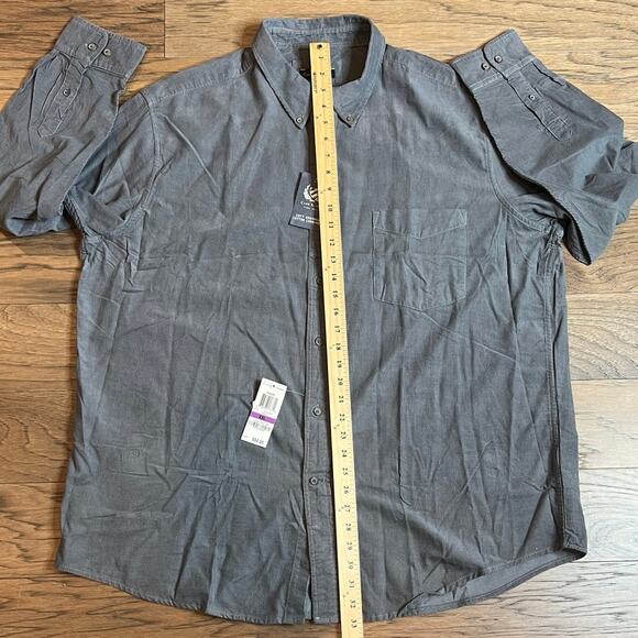 Club Room XXL Gray Corduroy Button Down Long Sleeve Casual Shirt New - Picture 5 of 6